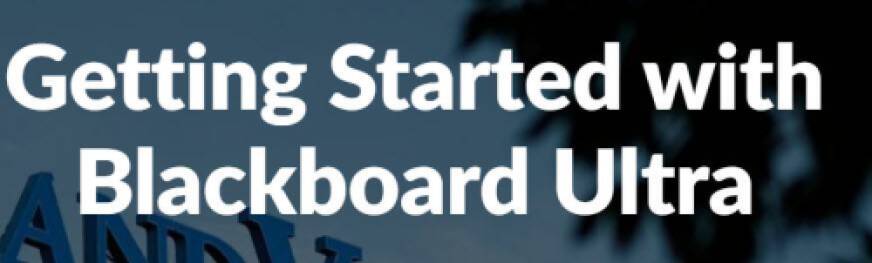 Getting Started with Bb Ultra Training